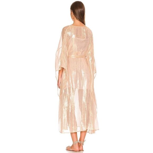 Free People Sundress Shilow Midi Dress in Ios Gold - Picture 6 of 9